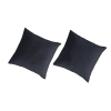 2 Fundas de almohada de lino y algodón orgánico 80x80 cm azul grisáceo