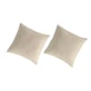 2 Fundas de almohada de lino y algodón orgánico 80x80 cm arena