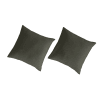 2 Fundas de almohada de lino y algodón orgánico 80x80 cm verde oscuro