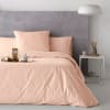 Housse de couette en percale de coton 155x220 cm corail