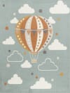 Teppich für Kinder Heißluftballon Wolken Mehrfarbig/Blau 160x213