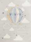Alfombra para niños globo aerostático nubes multicolor/gris 120x170