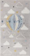 Alfombra para niños globo aerostático nubes multicolor/gris 80x150
