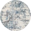 Tapis Rond Abstrait Moderne Bleu/Gris/Blanc Ø 160