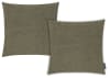 Housses de coussin imitation laine bouclée vert-Lot de 2-50x50