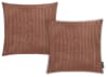 Housses de coussin velours côtelé vieux rose brique-Lot de 2-45x45