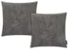 Housses de coussin en velours avec relief gris-Lot de 2-40x40