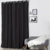 Rideau occultant et isolant uni noir polyester 140x240cm