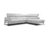 Canapé d'angle droit 5 places tissu gris clair