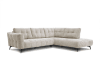 Canapé d'angle droit 5 places tissu beige