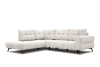 Canapé d'angle gauche 5 places tissu écru