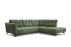 Canapé d'angle droit 5 places tissu vert