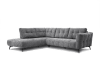 Canapé d'angle gauche 5 places tissu gris moyen