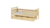Cama infantil de madera de pino natural 90x200