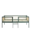 Cadre de lit pour enfant avec échelle en bois 90x190cm vert