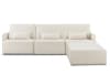 Sofa 3 plazas Chaiselongue tapizado bouclé y pino Blanco Nieve