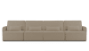 Sofa 4 plazas Chaiselongue tapizado bouclé y pino Piedra