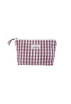 Trousse en coton imprimé Vichy rouge