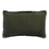 Coussin uni en lin olive 30 x 50