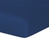 Drap housse satin de coton bleu indigo 180x200x40