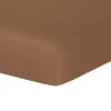 Drap housse satin de coton caramel 180x200x40