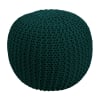 Pouf rotondo in maglia di cotone verde abete D40 cm