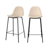 Silla de bar de media altura de tela beige 65 cm (juego de 2)