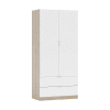 Guardaroba 2 ante effetto legno bianco, rovere 82x52h180 cm