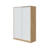 Guardaroba 2 ante effetto legno bianco, rovere nodi 211x50h200 cm