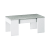 Tavolino da salotto effetto legno bianco e cemento