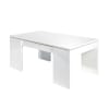 Tavolino da salotto effetto legno bianco lucido
