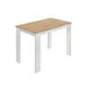 Tavolo fisso effetto legno rovere nodi e bianco 110x67