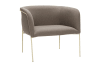 Fauteuil lounge en polyester et acier marron