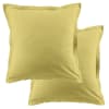 Lot de 2 taies d'oreiller carrées coton jaune dorées 63x63 cm