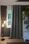 Rideau occultant polyester gris 140x260 cm