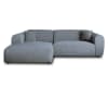 Canapé d'angle gauche 4 places en velours côtelé bleu grisé