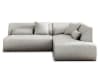 Canapé modulable 5 places angle droit en tissu gris clair