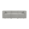 Canapé droit modulable 4 places en tissu gris clair