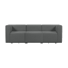 Canapé droit modulable 4 places en tissu gris foncé