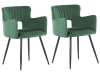 Lot de 2 chaises de salle à manger en velours vert foncé