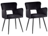 Conjunto de 2 sillas de comedor de terciopelo negro