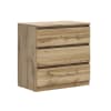 Comodino 1 cassetto in legno di pino marrone 40x15x25cm Ingrid