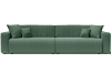 Canapé droit XL convertible en velours côtelé 5 places vert