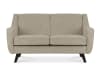 Sofa, 2 Sitzer im zeitlosen Design, Velours-Bezug, sandfarben