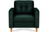 Bequemer Sessel, Echtholz Beine, dunkelgrün
