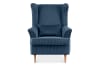 Klassischer Sessel aus Stoff Cordsamt, dunkelblau