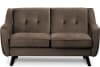 Sofa, 2 Sitzer im zeitlosen Design, Velours-Bezug, braun