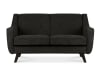 Sofa, 2 Sitzer im zeitlosen Design, Velours-Bezug, grau