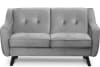 Sofa, 2 Sitzer im zeitlosen Design, Velours-Bezug, hellgrau
