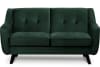 Sofa, 2 Sitzer im zeitlosen Design, Velours-Bezug, dunkelgrün